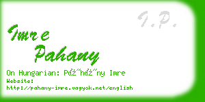 imre pahany business card